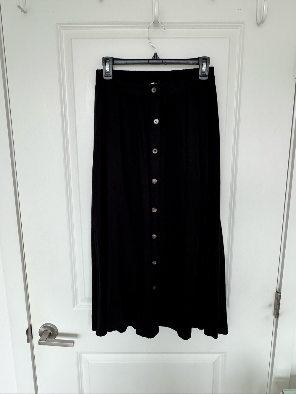 Petal & Pup Black Maxi Skirt with Front Buttons